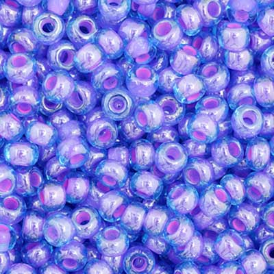 Czech Seed Bead 11/0 Aqua/Amethyst Colorlined, 35058V