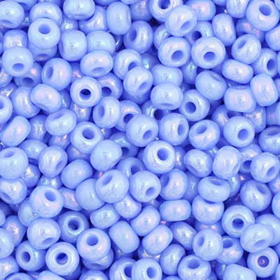 Czech Seed Bead 11/0 Opaque Light Blue AB, 35059V