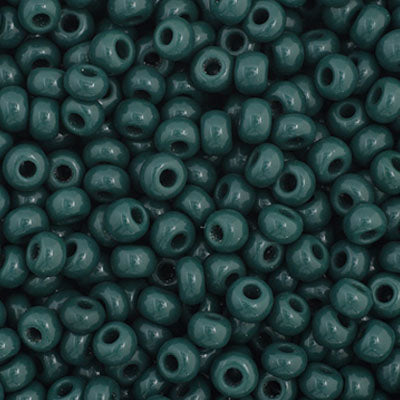 Czech Seed Bead 11/0 Opaque Dark Green, 35061V