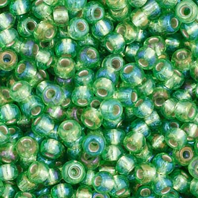 Czech Seed Bead 11/0 S/L Green Rainbow ,35063V