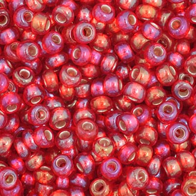 Czech Seed Bead 11/0 S/L Red Rainbow, 35074V