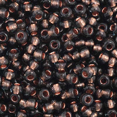 Czech Seed Bead 11/0 Transparent Grey Copperlined, 35079V