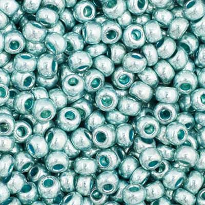 Czech Seed Bead 11/0 Metallic Light Teal SOLGEL, 40003V