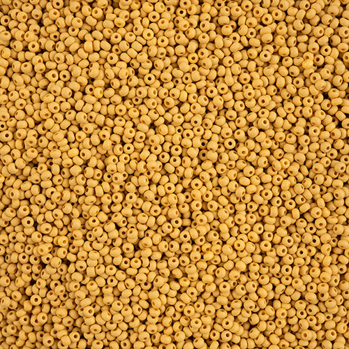 Czech Seed Beads 11/0 PermaLux Dyed Chalk Yellow-Brown Matt, 43164V