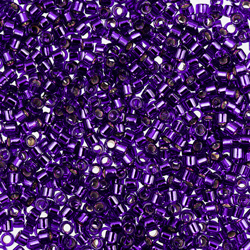 Delica 11/0 RD Dark Violet Silver Lined-Dyed, 610V