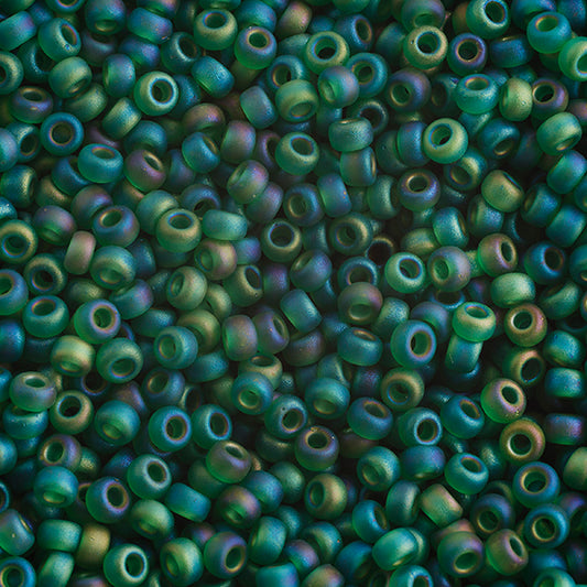 Miyuki Seed Bead 6/0 Frost Green Rainbow, 0146FRV