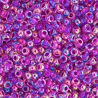 Miyuki Seed Bead 6/0 Magenta AB Lined-Dyed, 0264