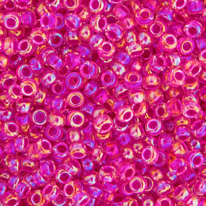 Miyuki Seed Bead 6/0 Crystal Hot Pink Lined AB, 0355