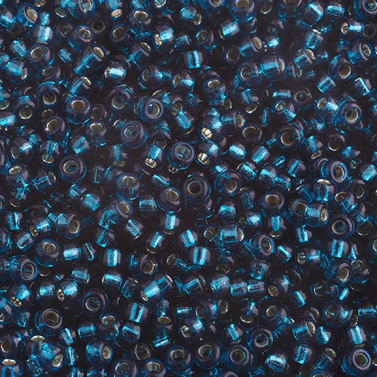 Miyuki Seed Bead 6/0 Dyed Silverlined Blue Zircon, 1425