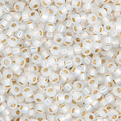 Miyuki Seed Bead 15/0 White Opal Silver Lined, 0551V