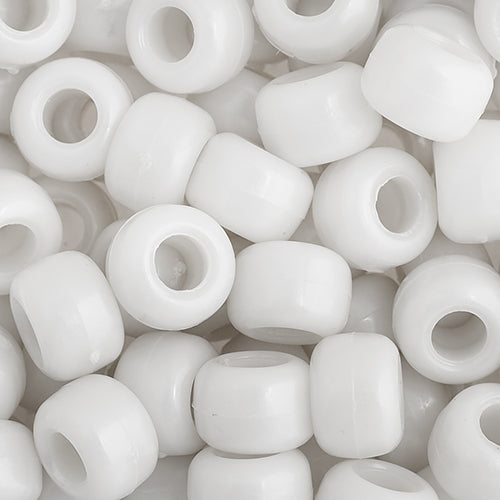 Pony Beads White bulk Pack 1950 pcs