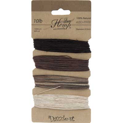 Hemp 100% Natural 0.5mm Earthy Colours, 00