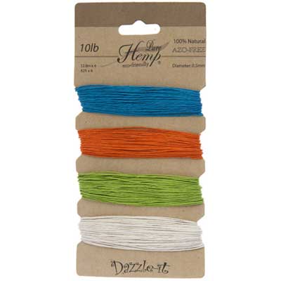 Hemp 100% Natural 0.5mm Bright Colours, 03