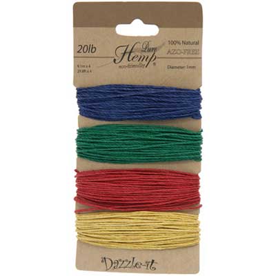 Hemp 100% Natural 1mm Primary Colours, 08