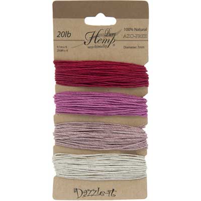 Hemp 100% Natural 1mm Shades of Ruby, 09