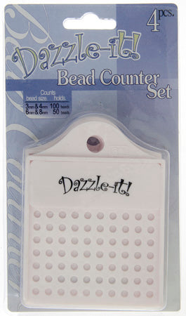 Dazzle-It Bead Counter 4pc/Set Sorting 3mm/4mm/6mm/8mm Beads