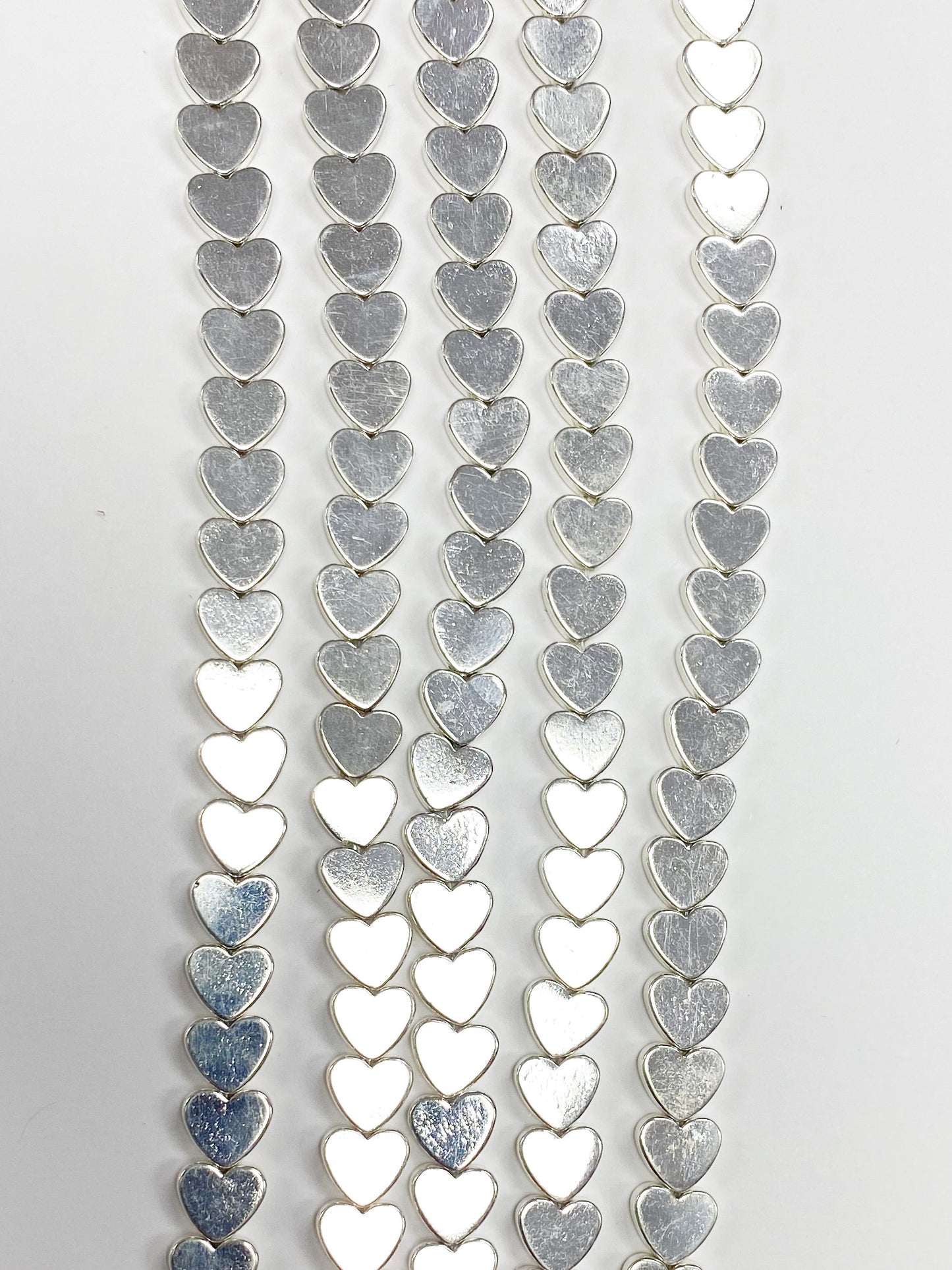 Hematite Flat Heart Shape Bead Strands 8mm