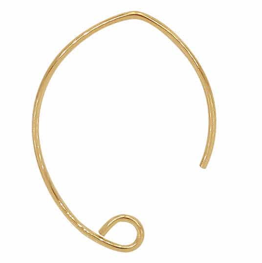 14K Gold Filled V shape ear wire, 24x17mm and 0.7mm thickness