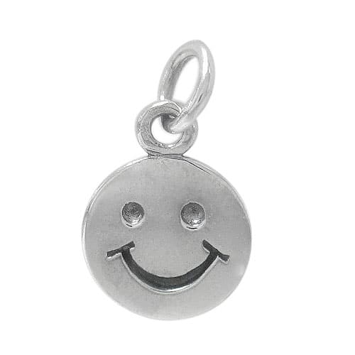 Sterling Silver Flat Smiley Charm