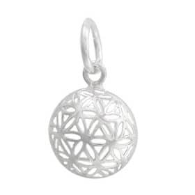 Sterling Silver dome shape Flower of Life charm