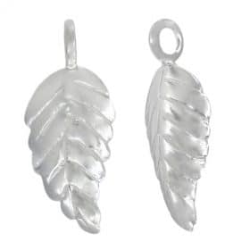 Sterling Silver smooth leaf charm