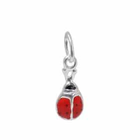 Sterling Silver, ladybug charm with 5x3mm loop.