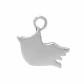 Sterling Silver flat dove bird charm with 3mm loop