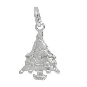 Sterling Silver smooth Christmas Tree charm with 5mm loop