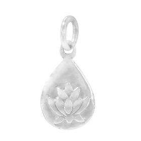 Sterling Silver lotus flower charm with 5mm loop