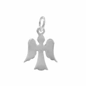 Sterling Silver flat angel charm with 5mm loop