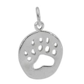 Sterling silver bear paw charm