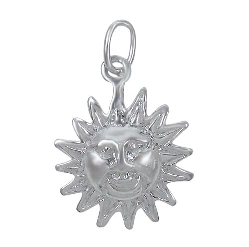 Sterling Silver Happy Face Sun Charm