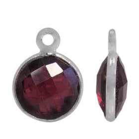 Sterling Silver stone charm with Garnet