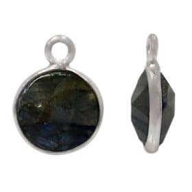 Sterling Silver stone charm with labradorite.