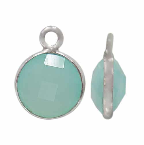 Sterling Silver stone charm with Chalcedony