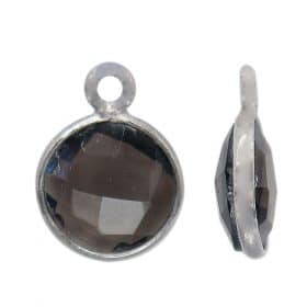 Sterling Silver stone charm with Smoky Quartz