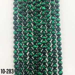 Green Tigers Eye (Dyed) Natural Stone Beads