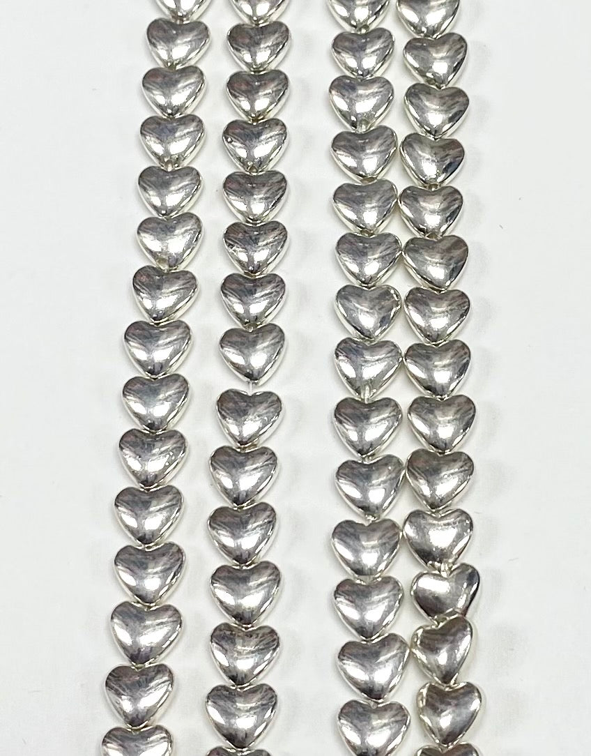 Hematite Puffy Heart Shape Bead Strands 8mm