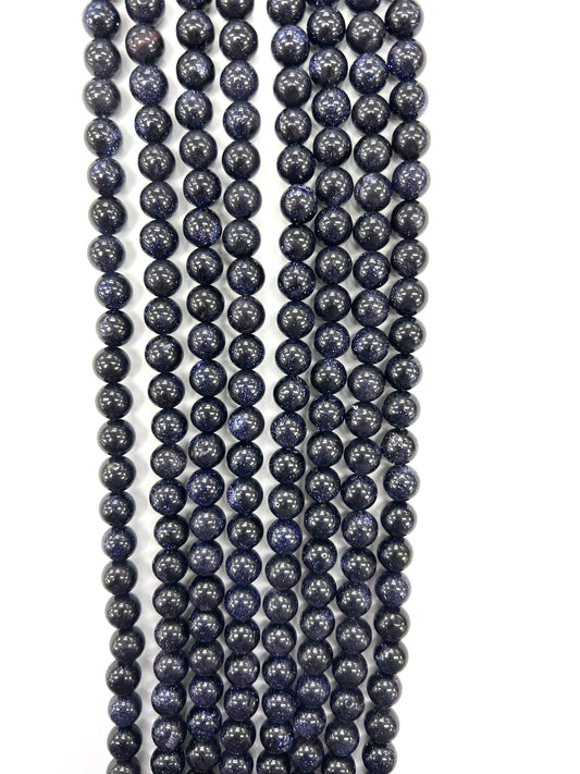 Blue Goldstone Natural Stone Beads