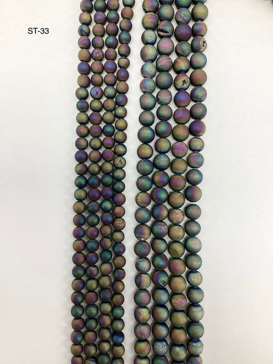 Rainbow Druzy NaturaL Stone Beads