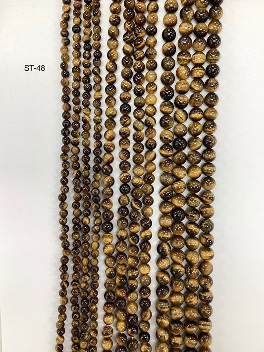 Brown Tigers Eye Natural Stone Beads