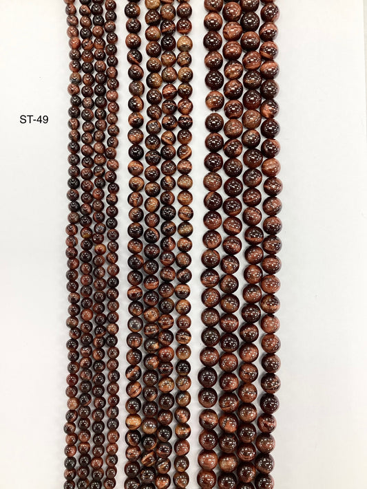 Red Tigers Eye Natural Stone Beads