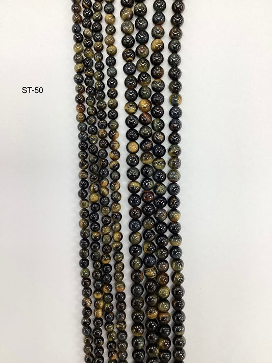 Blue-Yellow Tigers Eye Natural Stone Beads