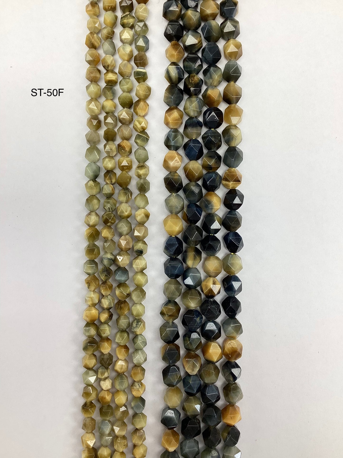 Blue-Yellow Tigers Eye Natural Stone Beads