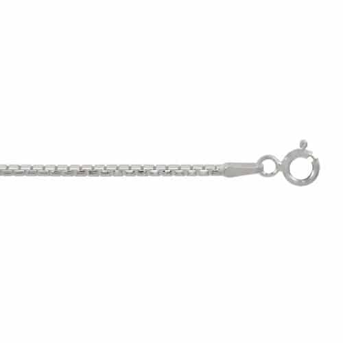 Sterling silver 1mm diamond cut rounded box chain, KVSR019D