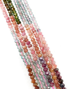 Rondelle Cut Mix Tourmaline 4mm Natural Stone Beads