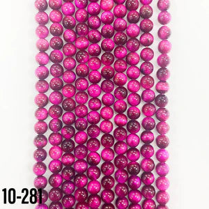 Pink Tigers Eye (Dyed) Natural Stone Beads