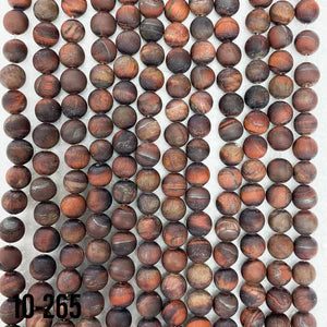 Matte Red Tigers Eye Natural Stone Beads