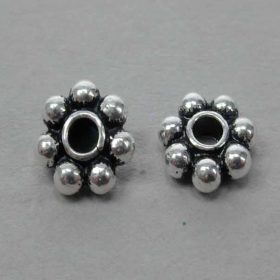 Sterling silver 7mm daisy flower spacer