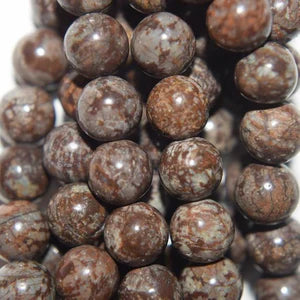 Brown Snowflake Obsidian Natural Stone Beads